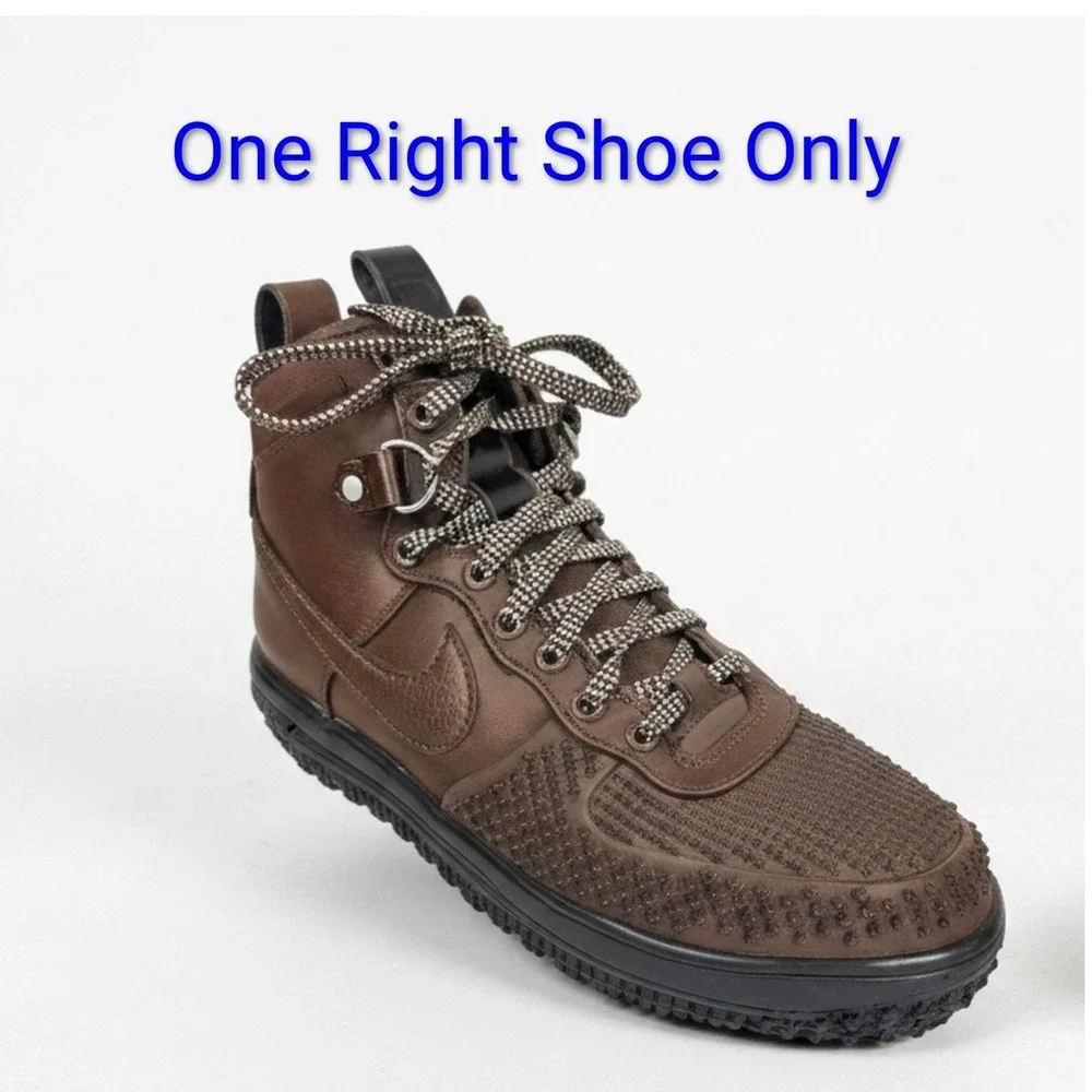 Nike Men Lunar Force 1 Duckboot Size 8 SINGLE RIGHT SHOE Amputee Leather Brown
